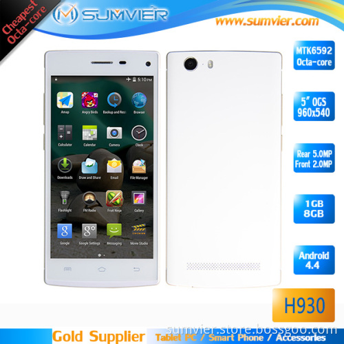 High Quality 5 Inch Mtk6592 Octa Core Android 4.4 Cell Phone with Super Slim Body Design